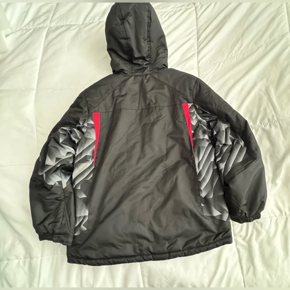 ZeroXposur  Puffy Black Jacket with Red and Gray Accents